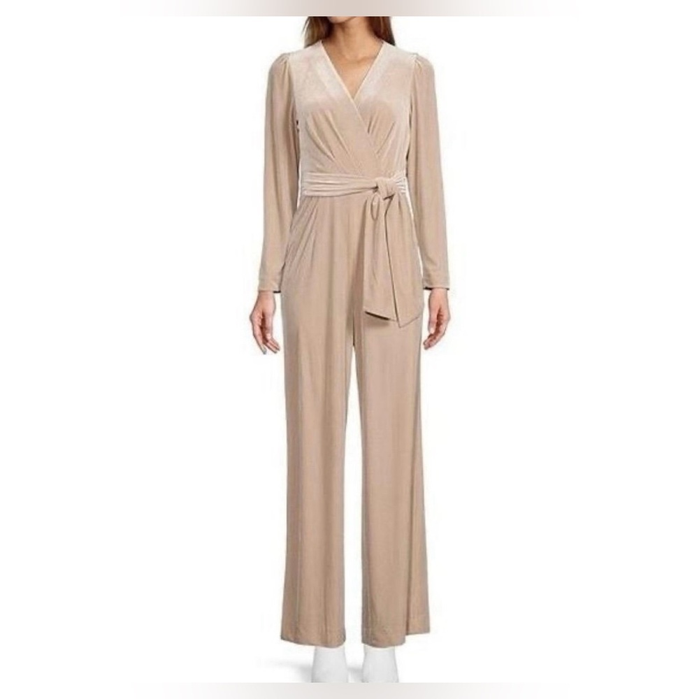 Antonio Melani Women’s Long Sleeve Gold Velvet Jumpsuit